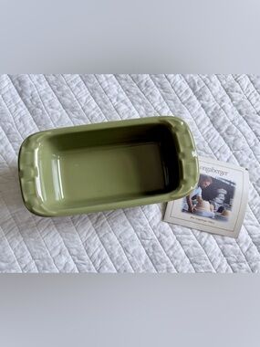 Longaberger Woven Traditions Heritage Green Rectangular Loaf Baker Dish